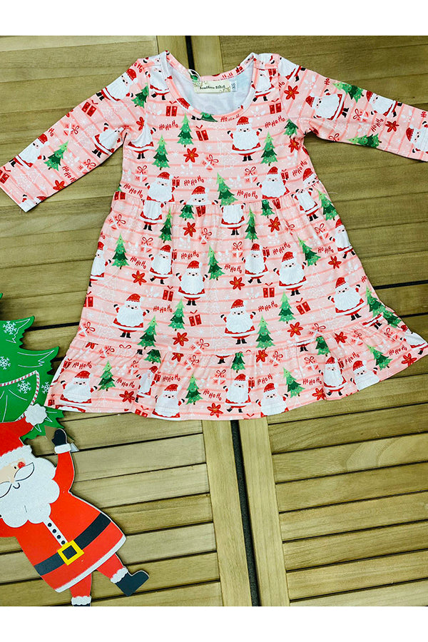 HoHoHo & Santa & Christmas tree print flare dress XCH0017-3H