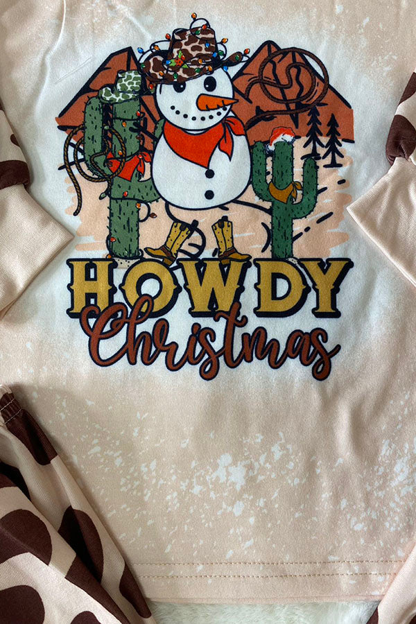 "HOWDY Christmas" cactus top bottom 2pc sets XCH0018-7H