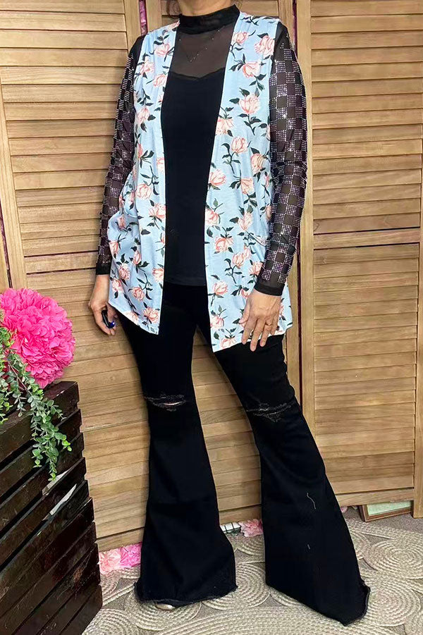 Southern Stitck Floral printed sleeveless split vest BQ4847