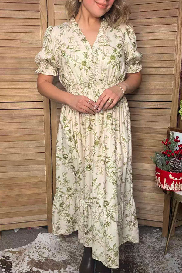 Chic Short Sleeve Floral Long Women's Boutique Dress Southern Stitch GJQ17493