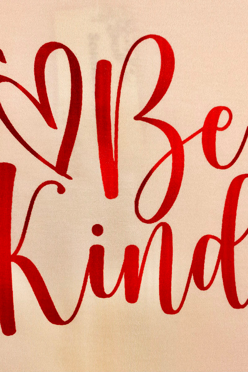 X0018-14 "Be Kind" heart print top & striped bell bottom 2pc girls sets