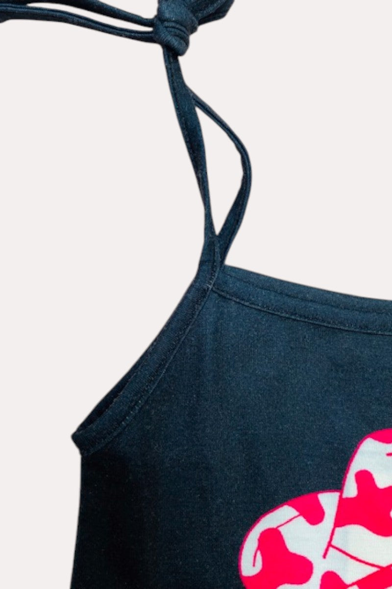 X0777-22 "HOWDY Y'ALL" cow print & smiley face 2pc girls set