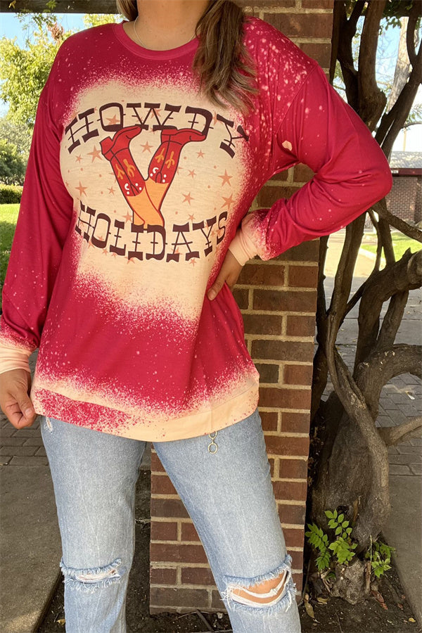 HOWDY HOLIDAYS long sleeve women top XCH13886