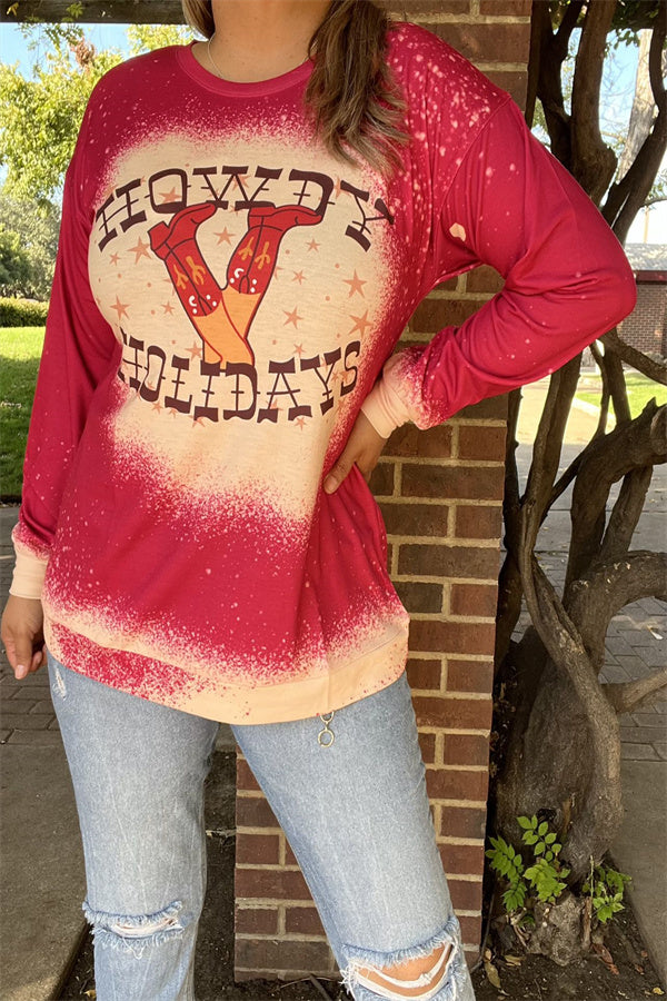 HOWDY HOLIDAYS long sleeve women top XCH13886