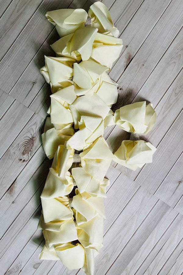 Chic double layer rehinestone 7.5" cream boutique girls hairbow $12 for 12pcs