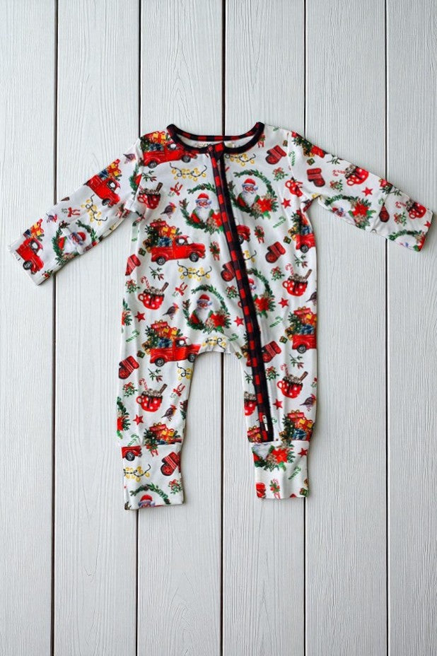 Christmas long sleeve one piece baby boutique onesie XCH05001