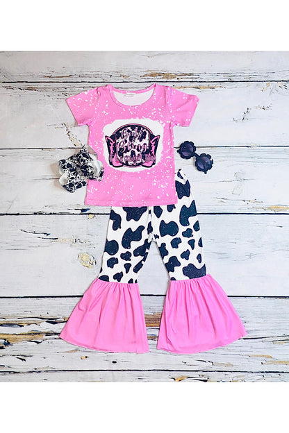 "BOOTS & BLING IT'S A COWGIRL THING" pink 2pc set