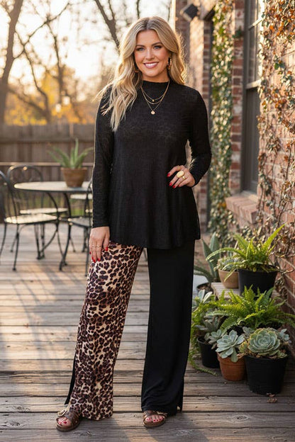 Trendy floral pattern black lace women's boutique top Southern Stitch GJQ17463