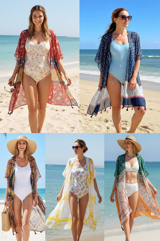 Western beach duster women kimonos open cardigan mix 3pc-$12