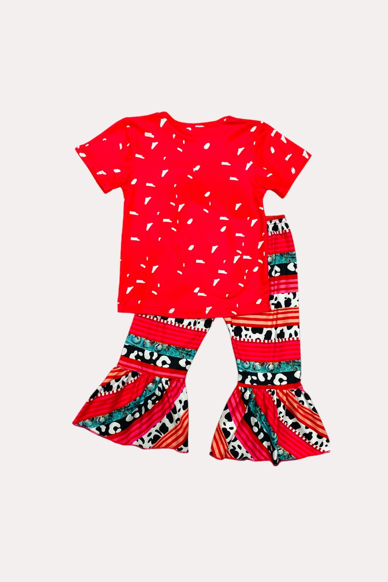 11585MZ "A LITTLE COUNTRY, A LITTLE HOOD" bright pink girls set