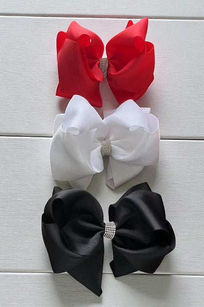 Black double layer rhinestone hairbow 7.5" (set of 4pcs for $10.00)