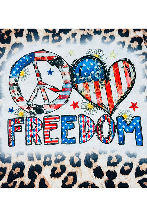 FREEDOM Patriotic print short sleeve t-shirt XCH0899-3H