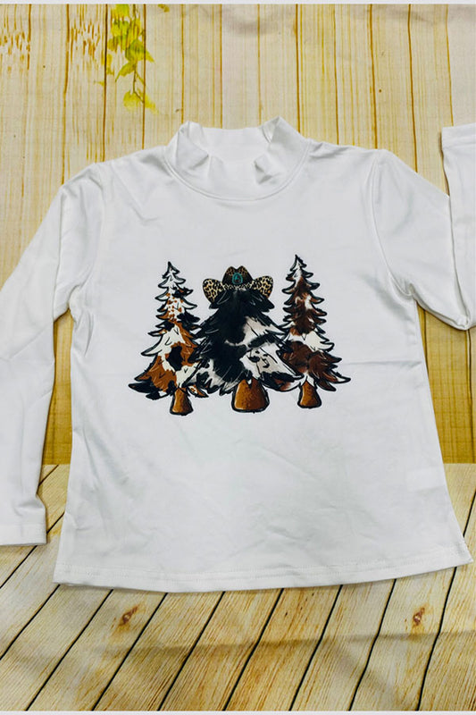 Leopard Chritmas tree print long sleeve t-shirt DLH2527