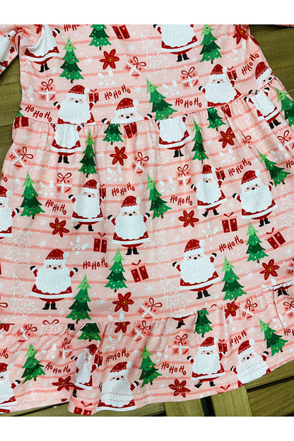 HoHoHo & Santa & Christmas tree print flare dress  XCH0017-3H