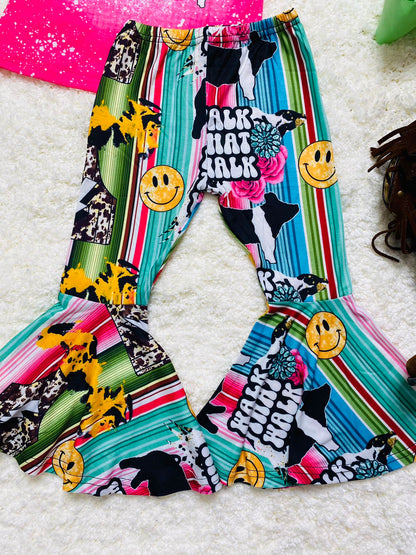 Western WALK THAT WALK pink top & flare leg pant girls boutique set XCH0777-12H