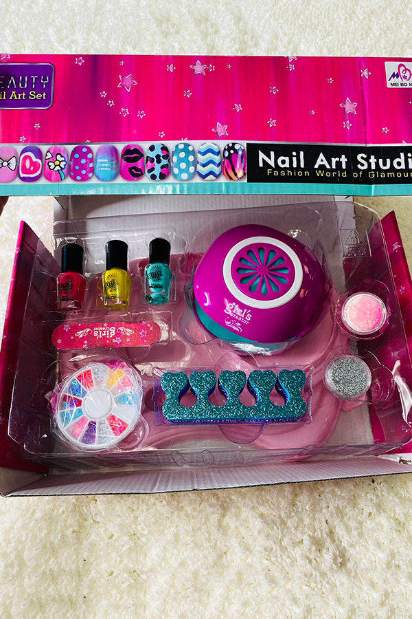 Cute girls toy nail machine make up gift box