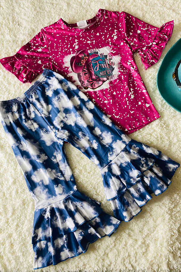 Western boots WALK BY FAITH NOT BY SIGHT girls boutique sets 12176MZ