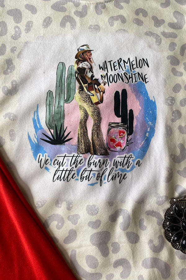 Western leopard top red flare leg pant girls boutique set DLH2750
