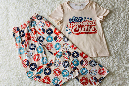 "STAR SPABGLED CUTIE" patriotic donut 2pc set XCH0666-9H