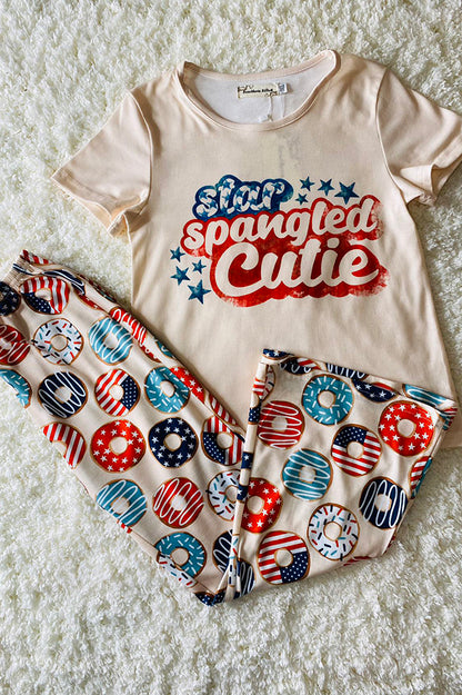 "STAR SPABGLED CUTIE" patriotic donut 2pc set XCH0666-9H