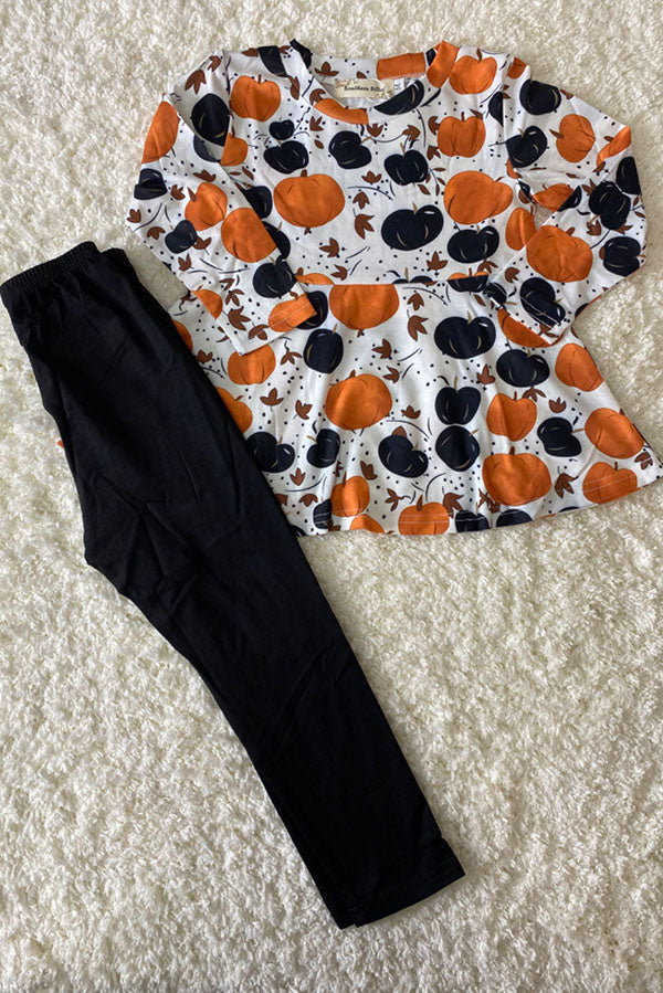 Orange & black pumpkins 2pc set XCH0013-7H