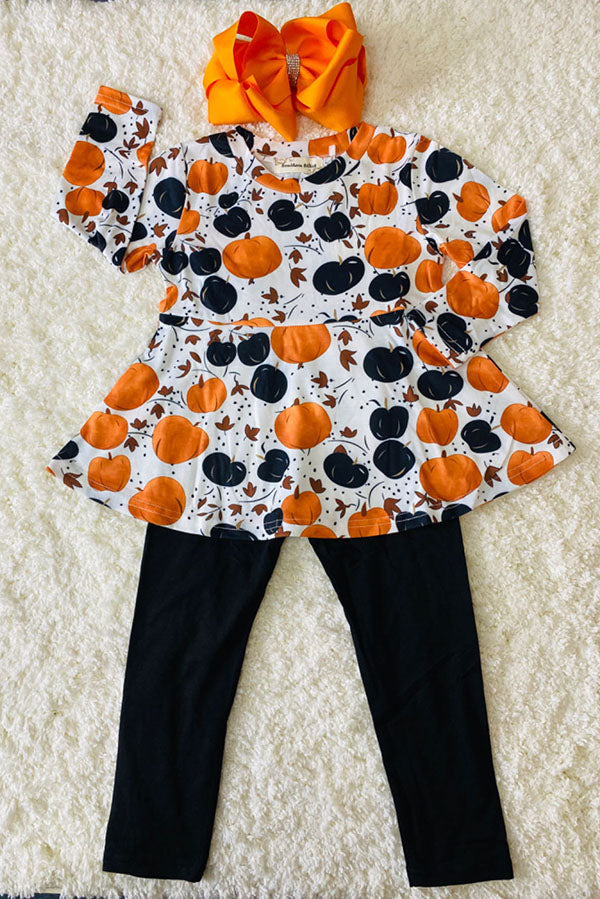 Orange & black pumpkins 2pc set XCH0013-7H