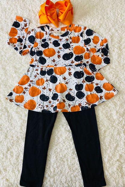 Orange & black pumpkins 2pc set XCH0013-7H