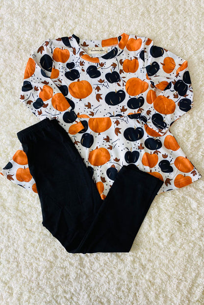 Orange & black pumpkins 2pc set XCH0013-7H