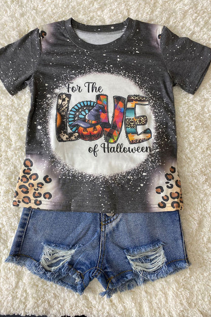 "FOR THE LOVE OF HALLOWEEN" gray t-shirt DLH2613