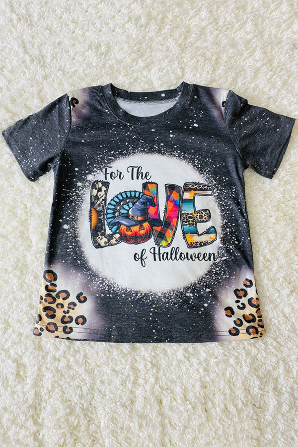 "FOR THE LOVE OF HALLOWEEN" gray t-shirt DLH2613