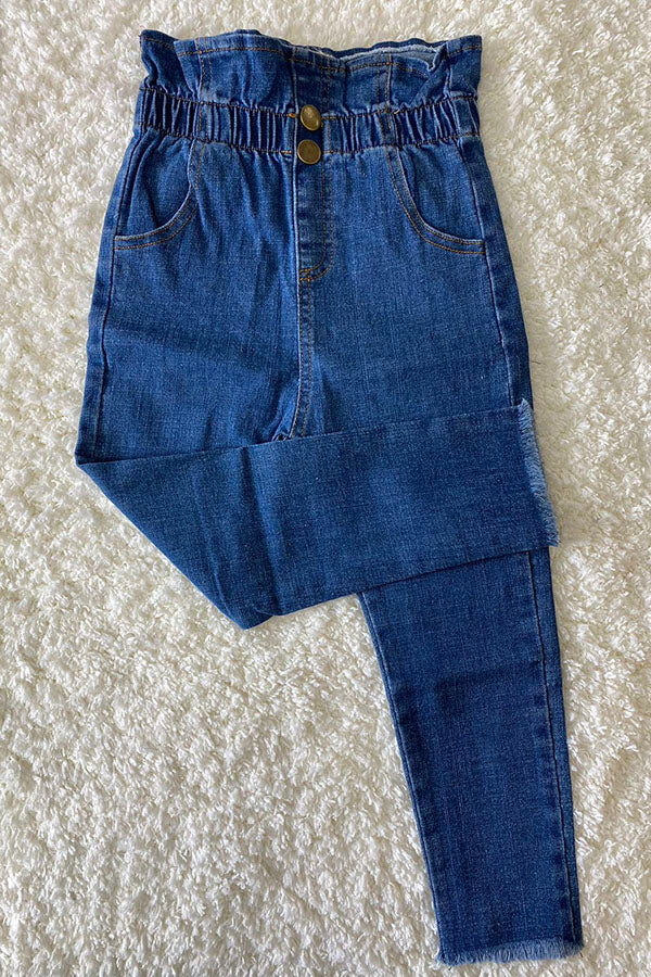 Western blue denim jeans skinny girls boutique pant 230115M