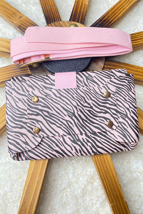 DLH2802 Pink zebra prints kids waist bag wholesale