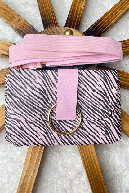 DLH2802 Pink zebra prints kids waist bag wholesale