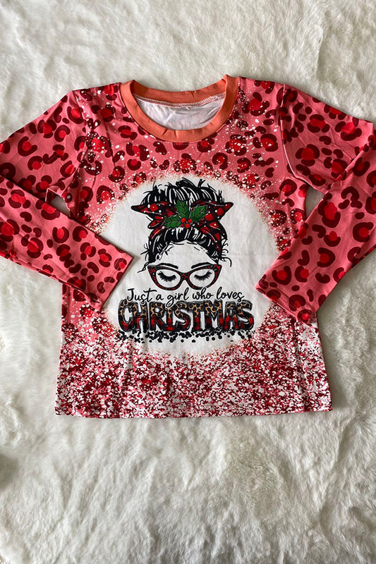 "JUST A GIRL WHO LOVES CHRISTMAS" top DLH2573