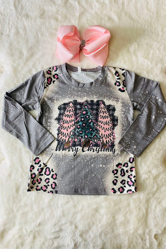 "merry christmas" tree print long sleeve t-shirt DLH2596