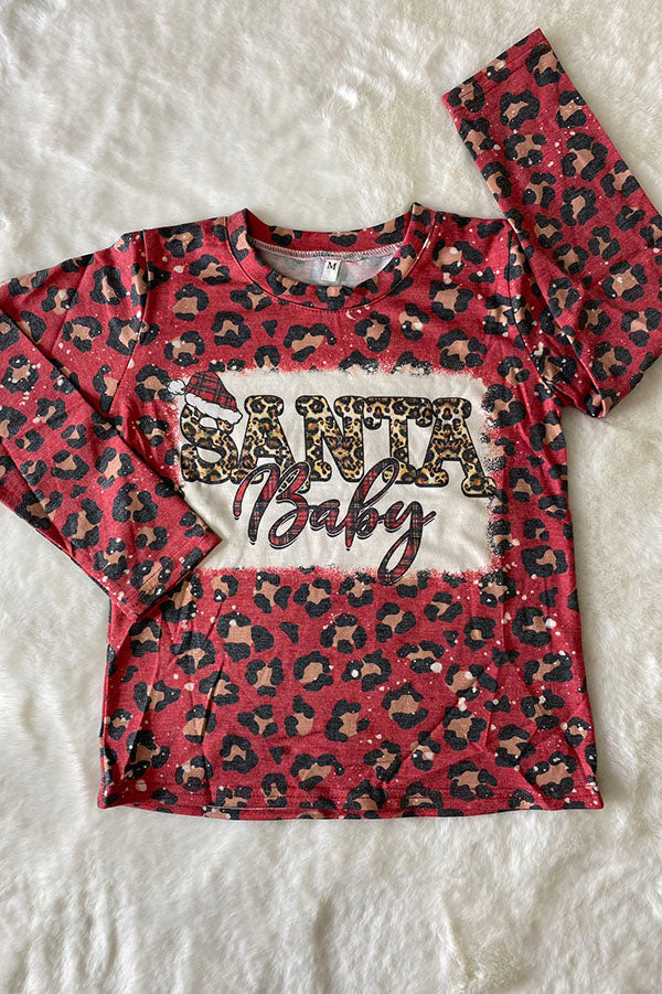 DLH2574 "Santa Baby" print long sleeve girls t-shirt