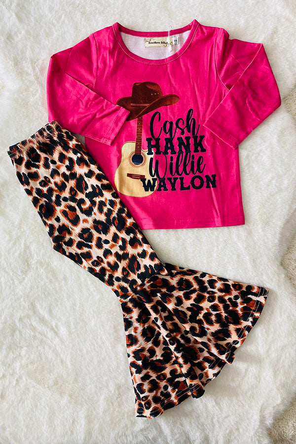 Cash hank willil waylon top leopard pant girls boutique set XCH0013-18H