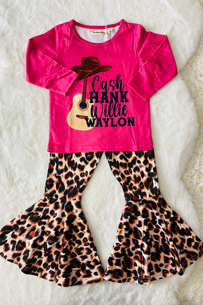 Cash hank willil waylon top leopard pant girls boutique set XCH0013-18H