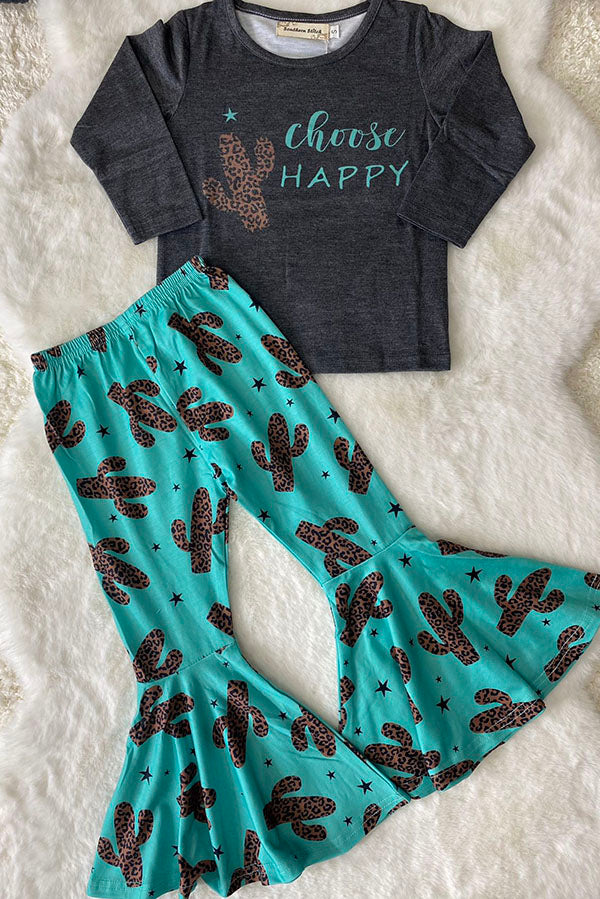 "CHOOSE HAPPY" cactus 2pc set XCH0015-1H