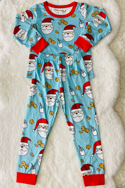 XCH04001 Unisex Christmas Santa prints 2pc kids pajamas sets