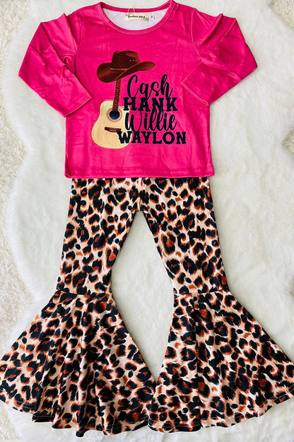 Cash hank willil waylon top leopard pant girls boutique set XCH0013-18H