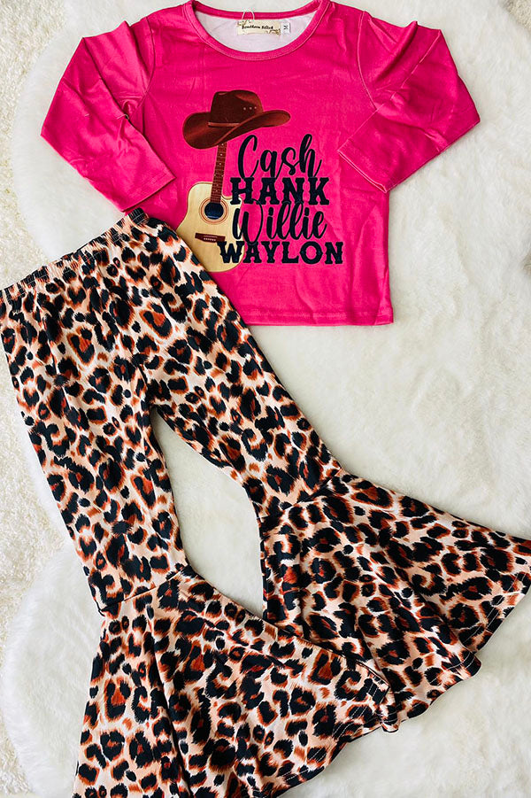 Cash hank willil waylon top leopard pant girls boutique set XCH0013-18H