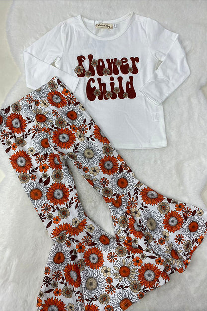 "FLOWER CHILD" floral 2pc set XCH0015-22H