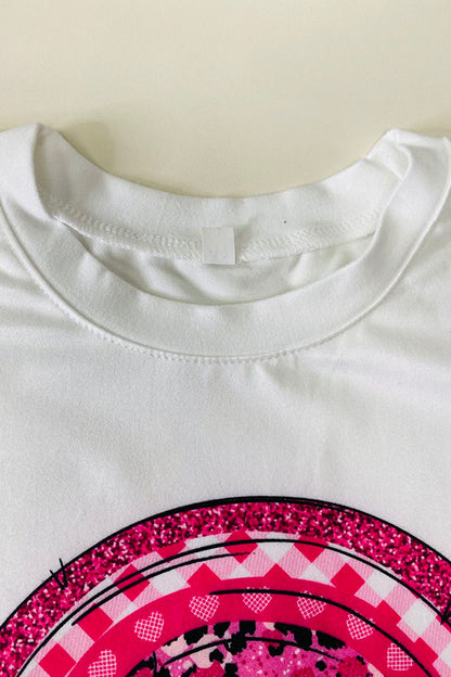 "God is Love" & heart print top & hearts printed pant 2pcs girls sets D2736