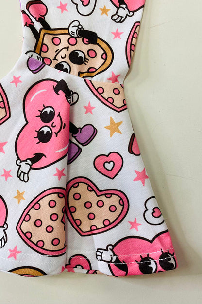 "ALL YOU NEED IS LOVE A PIAAZ" top & bell bottom 2pc girls sets X0018-15