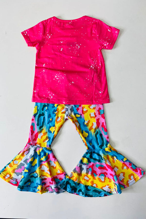 "LOVE IS MAGIC" bright multicolor 2pc short sleeve set XCH0777-11H