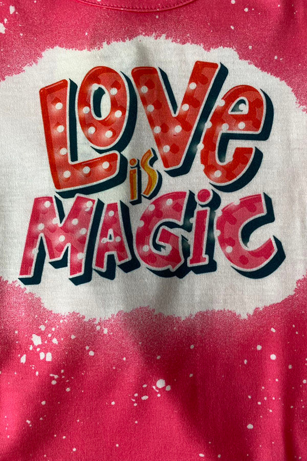 "LOVE IS MAGIC" bright multicolor 2pc short sleeve set XCH0777-11H