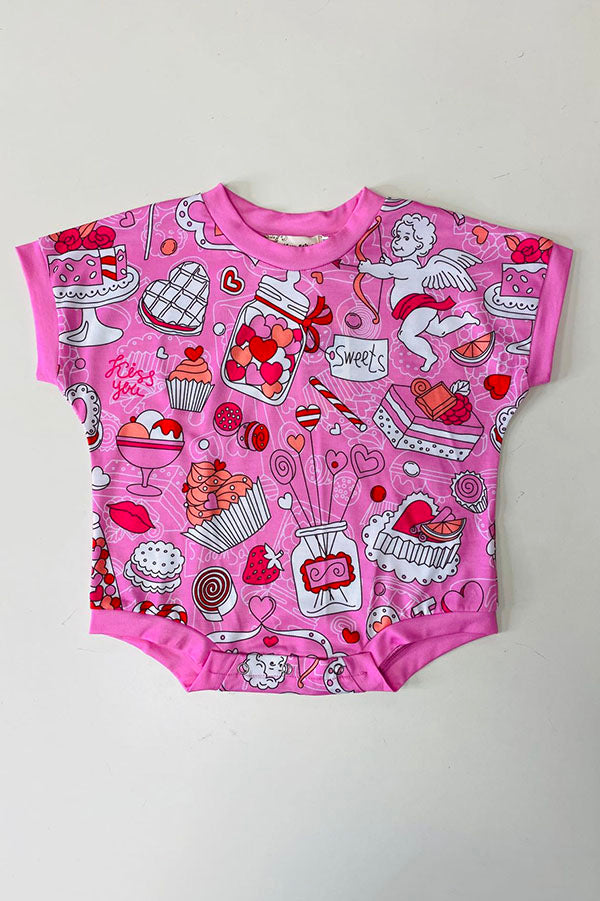 XCH05011 LOVE & sweet valentine's baby girls onesies