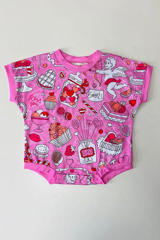 XCH05011 LOVE & sweet valentine's baby girls onesies