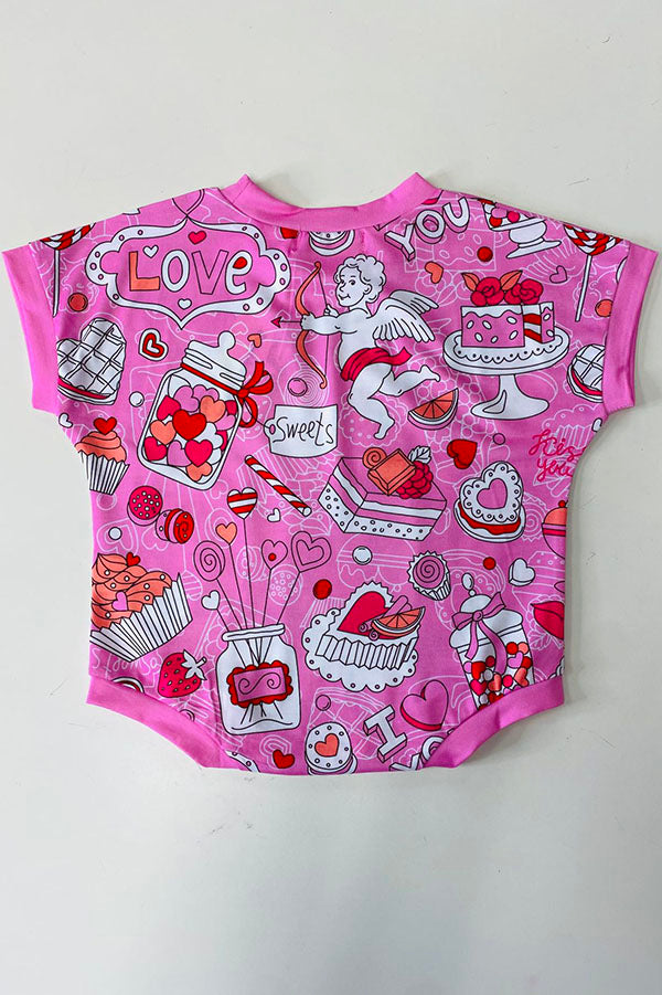 XCH05011 LOVE & sweet valentine's baby girls onesies